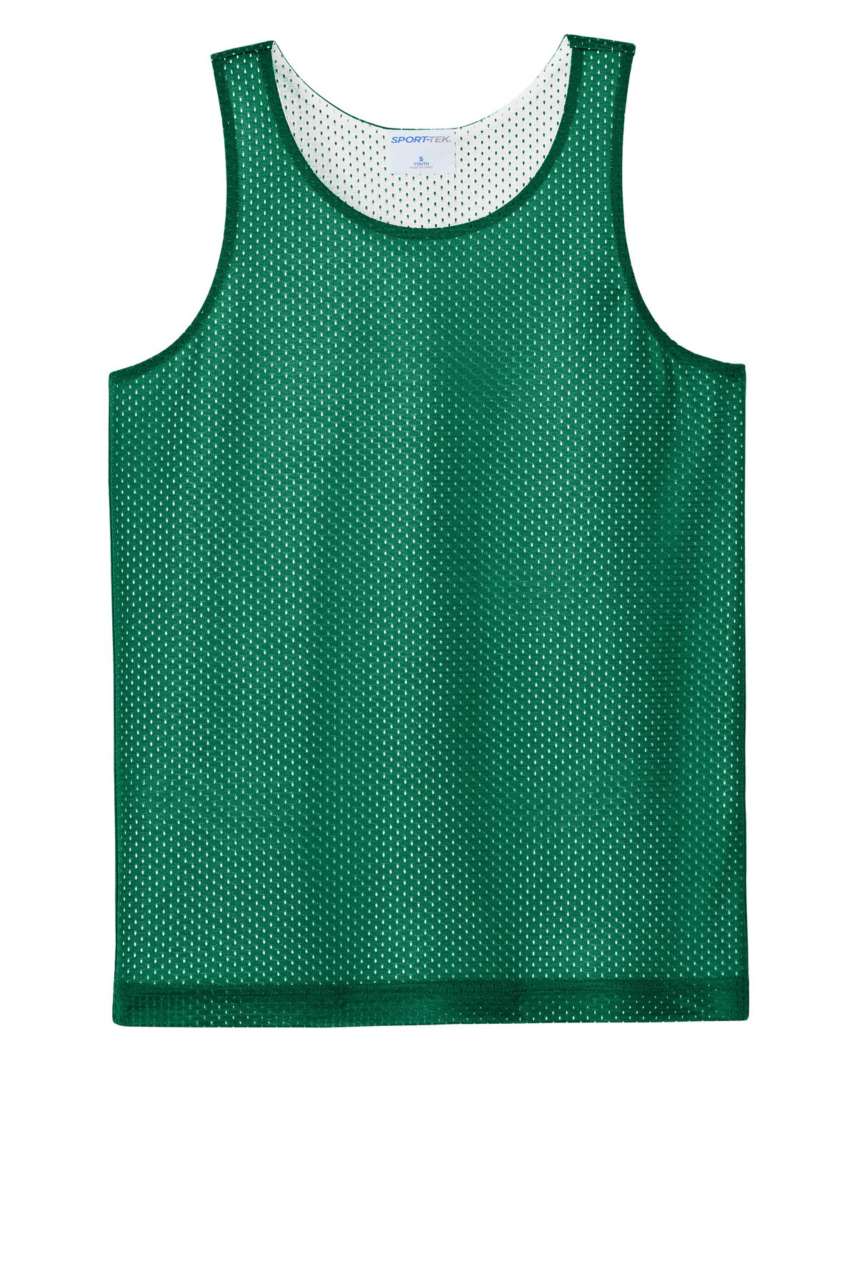 Sport-Tek Youth PosiCharge Reversible Mesh Tank (SAN-YST5000) - Kelly Green/ White
