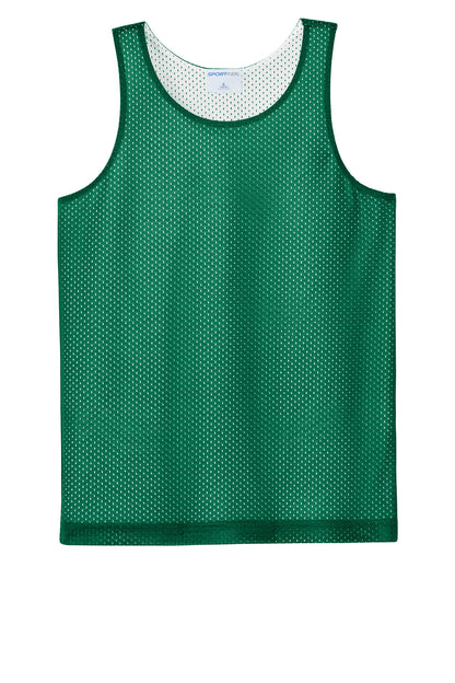 Sport-Tek Youth PosiCharge Reversible Mesh Tank (SAN-YST5000) - Kelly Green/ White