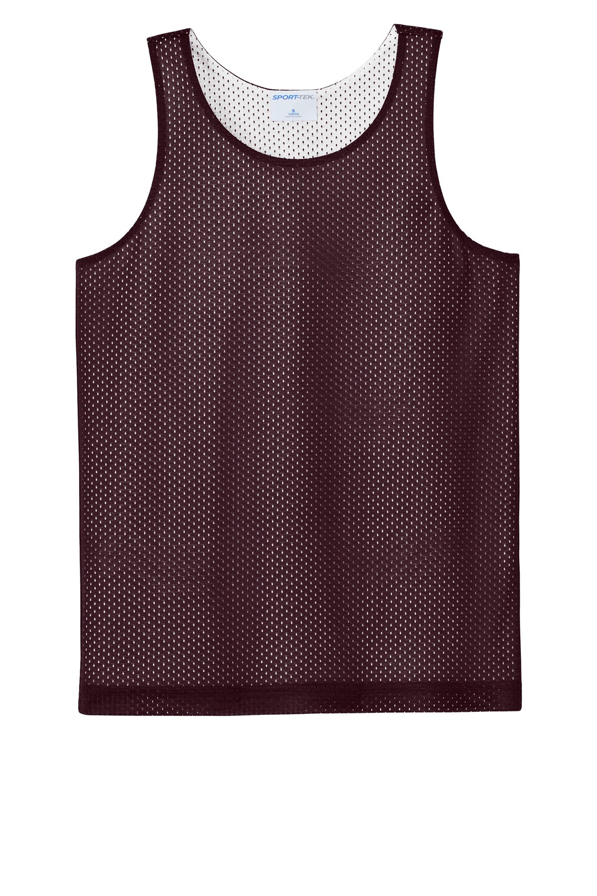 Sport-Tek Youth PosiCharge Reversible Mesh Tank (SAN-YST5000) - Maroon/ White