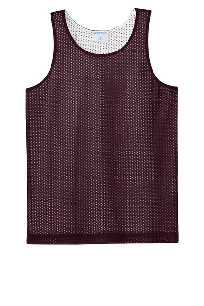 Sport-Tek Youth PosiCharge Reversible Mesh Tank (SAN-YST5000) - Maroon/ White