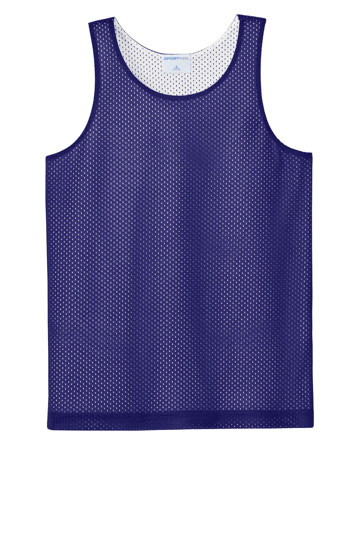 Sport-Tek Youth PosiCharge Reversible Mesh Tank (SAN-YST5000) - Purple/ White