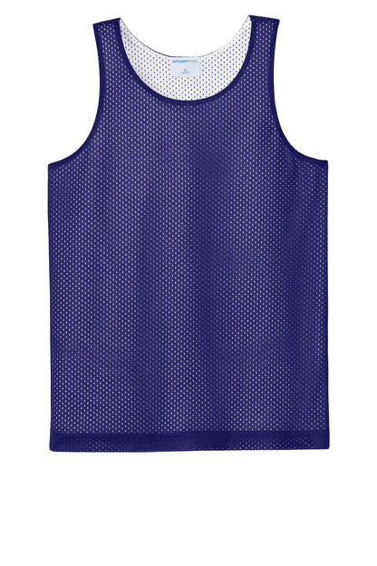 Sport-Tek Youth PosiCharge Reversible Mesh Tank (SAN-YST5000) - Purple/ White