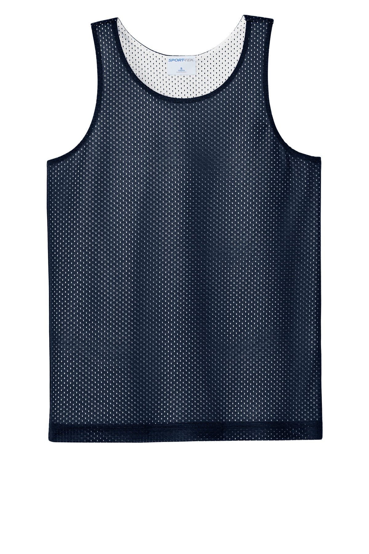 Sport-Tek Youth PosiCharge Reversible Mesh Tank (SAN-YST5000) - True Navy/ White