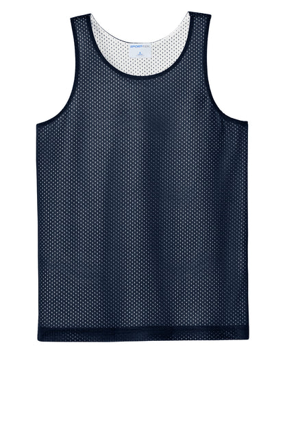 Sport-Tek Youth PosiCharge Reversible Mesh Tank (SAN-YST5000) - True Navy/ White